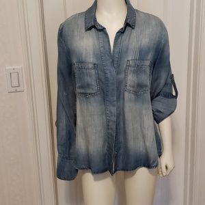 Denim Button Front Top